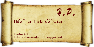 Héra Patrícia névjegykártya
